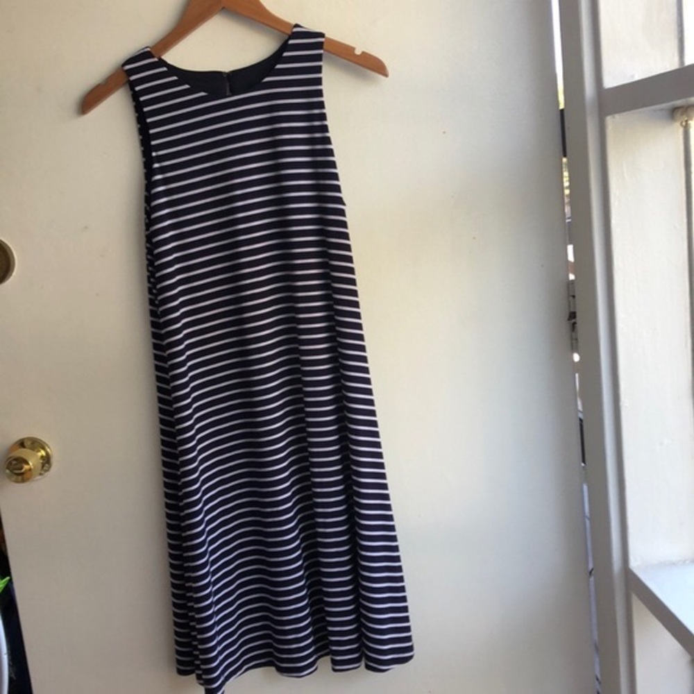 Anne Klein Blue and White Striped Dress Size S